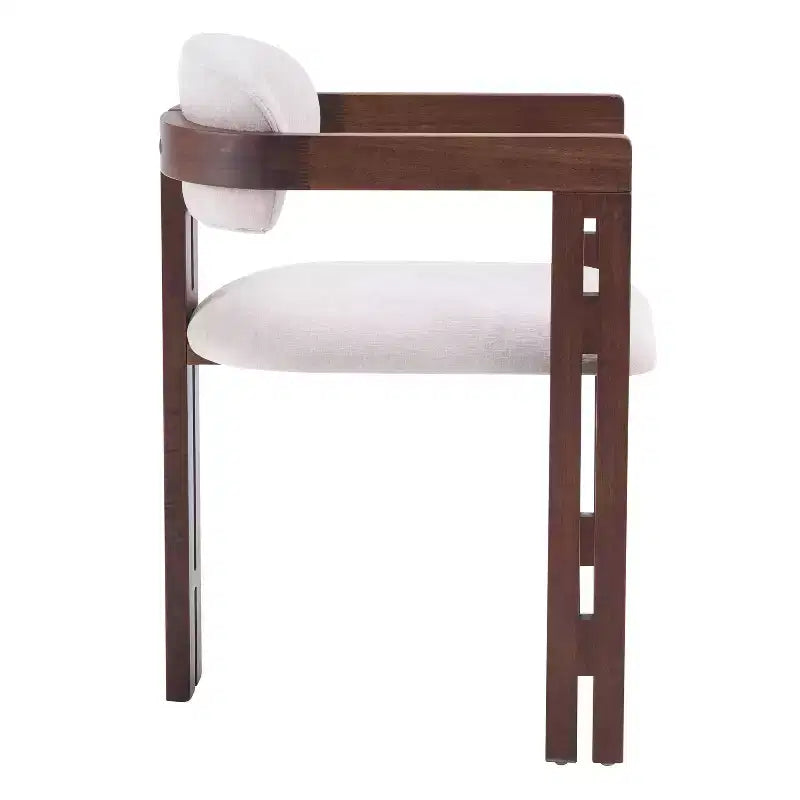 Sillas de comedor tapizadas de madera de caucho estilo Mid-Century Modern (6 piezas)