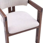 Sillas de comedor tapizadas de madera de caucho estilo Mid-Century Modern (6 piezas)