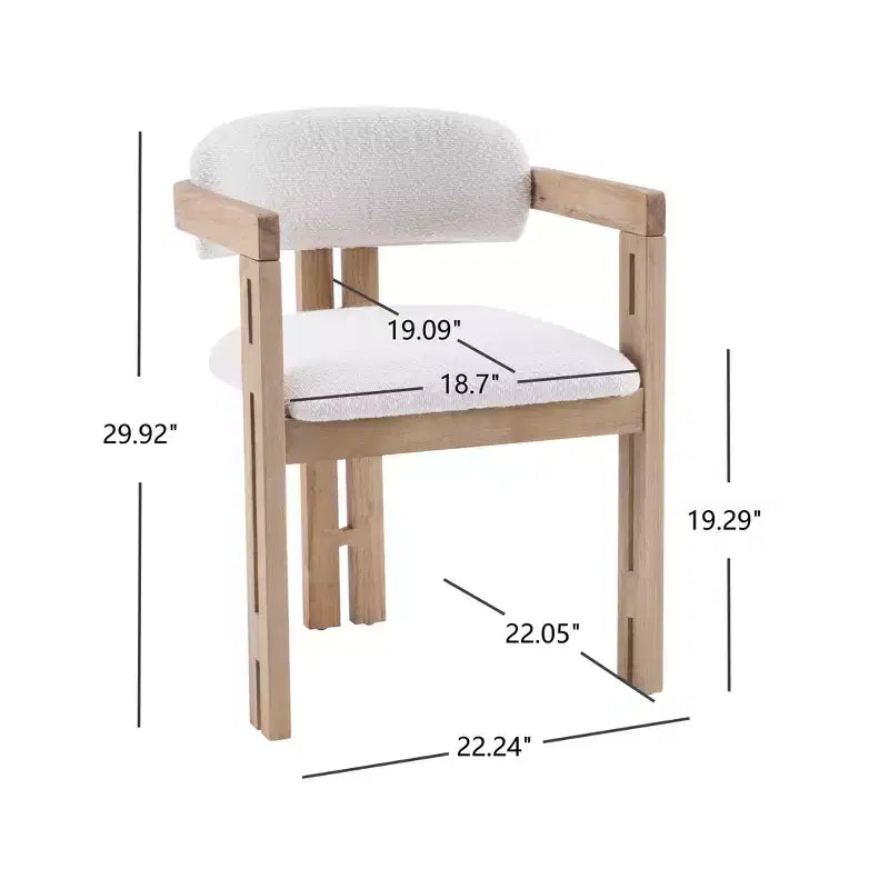 Sillas de comedor tapizadas de madera de caucho estilo Mid-Century Modern (6 piezas)