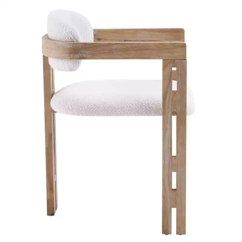 Sillas de comedor tapizadas de madera de caucho estilo Mid-Century Modern (6 piezas)