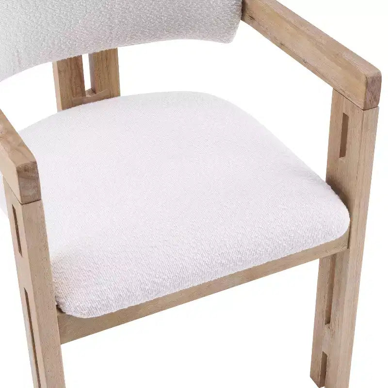 Sillas de comedor tapizadas de madera de caucho estilo Mid-Century Modern (6 piezas)