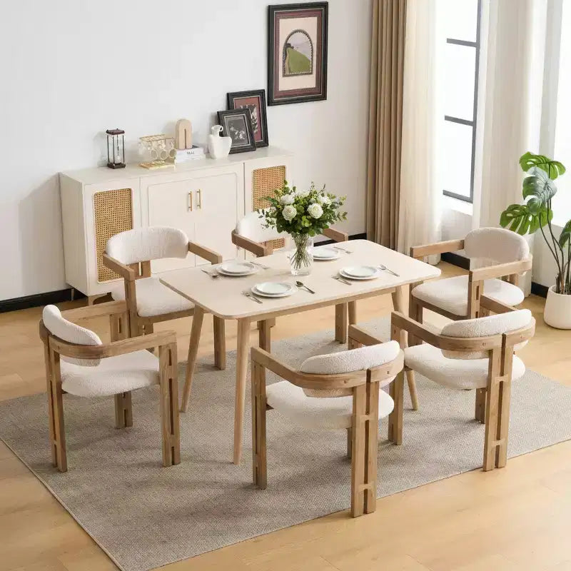 Christopher Knight Home Rhiannon Mid-Century Modern Rubberwood Upholstered Dining Chairs (Set of 6)