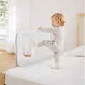 Barandilla para cama de niños pequeños, barandilla de seguridad para camas infantiles con tubo de hierro reforzado y tela Oxford, barandilla lateral de cama de altura ajustable, 1 pieza, gris