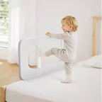 Barandilla para cama de niños pequeños, barandilla de seguridad para camas infantiles con tubo de hierro reforzado y tela Oxford, barandilla lateral de cama de altura ajustable, 1 pieza, gris