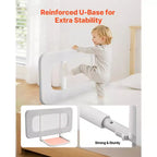 Barandilla para cama de niños pequeños, barandilla de seguridad para camas infantiles con tubo de hierro reforzado y tela Oxford, barandilla lateral de cama de altura ajustable, 1 pieza, gris