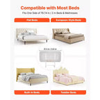 Barandilla para cama de niños pequeños, barandilla de seguridad para camas infantiles con tubo de hierro reforzado y tela Oxford, barandilla lateral de cama de altura ajustable, 1 pieza, gris