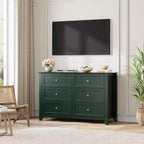Cómoda de madera negra grande y moderna de 6 cajones, cajones profundos y tiradores metálicos para dormitorio, entrada, pasillo