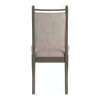 Silla de comedor con estructura de madera y tapizado de tela beige (2 piezas)
