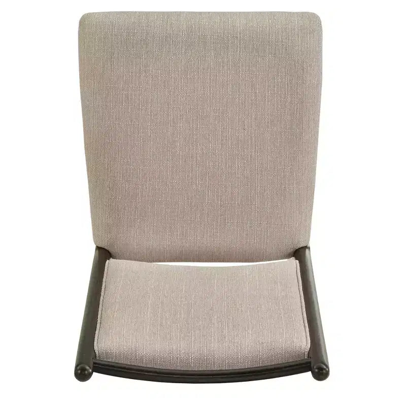 Silla de comedor con estructura de madera y tapizado de tela beige (2 piezas)