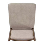 Silla de comedor con estructura de madera y tapizado de tela beige (2 piezas)