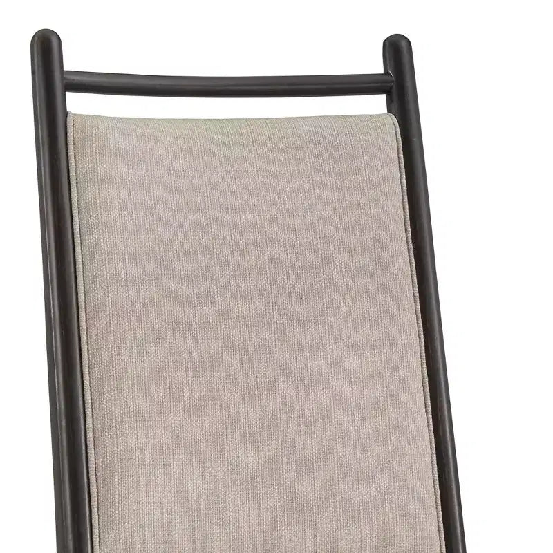 Silla de comedor con estructura de madera y tapizado de tela beige (2 piezas)