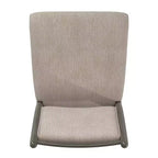 Silla de comedor con estructura de madera y tapizado de tela beige (2 piezas)