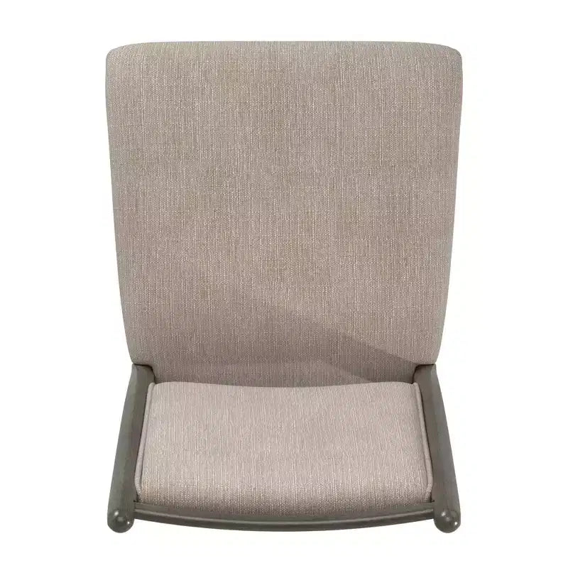 Silla de comedor con estructura de madera y tapizado de tela beige (2 piezas)