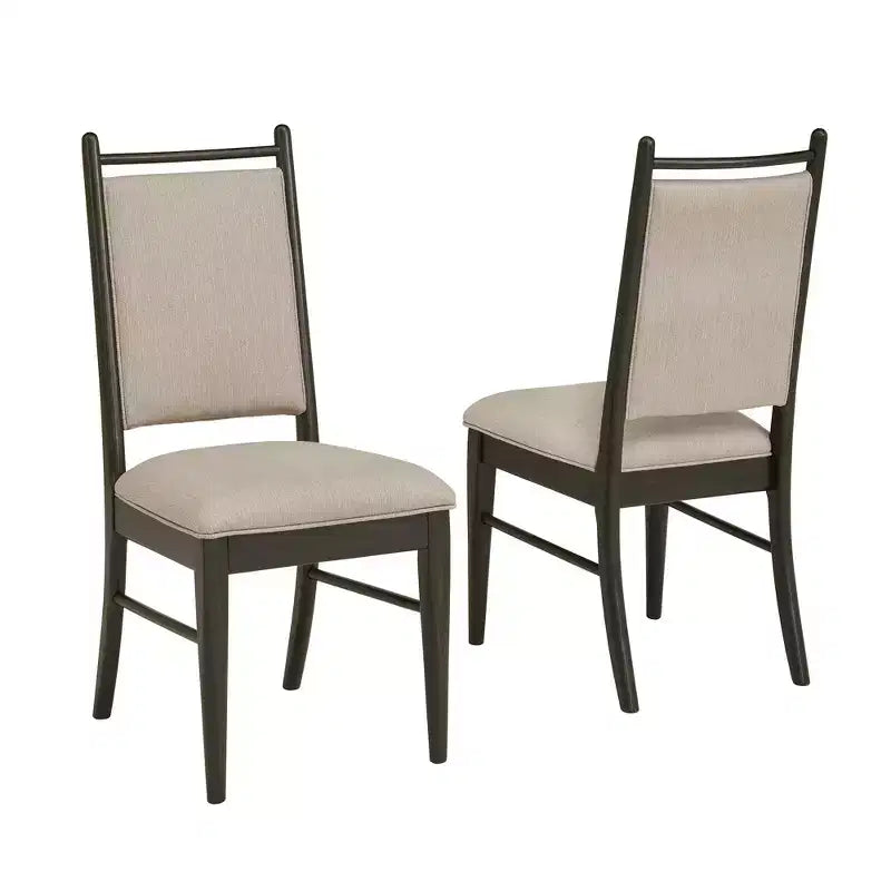 Fuske Wood Finish Beige Fabric Dining Chair (Set of 2) - iNSPIREQ