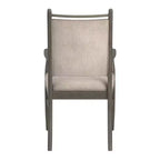 Sillón tapizado beige con acabado de madera (2 piezas)