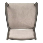 Sillón tapizado beige con acabado de madera (2 piezas)