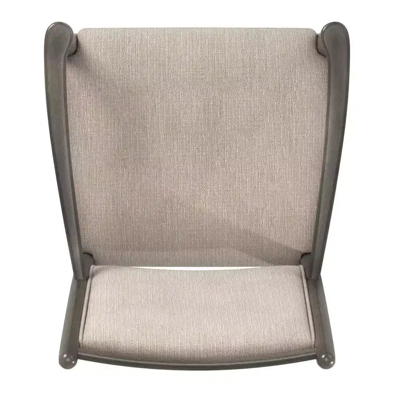 Sillón tapizado beige con acabado de madera (2 piezas)