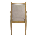 Sillón tapizado beige con acabado de madera (2 piezas)
