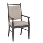 Sillón tapizado beige con acabado de madera (2 piezas)