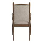 Sillón tapizado beige con acabado de madera (2 piezas)