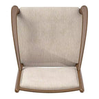 Sillón tapizado beige con acabado de madera (2 piezas)