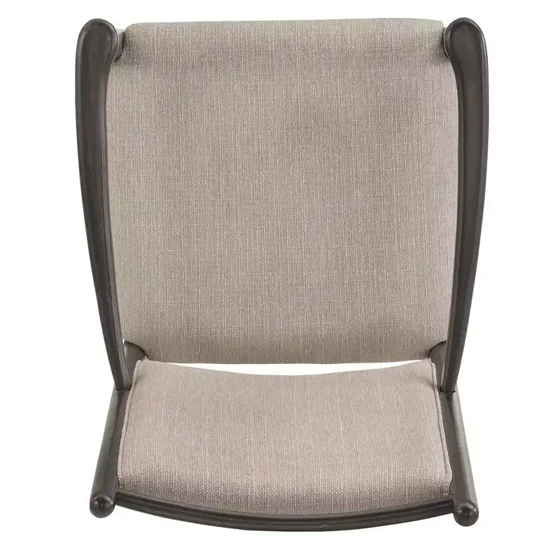 Sillón tapizado beige con acabado de madera (2 piezas)