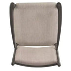 Sillón tapizado beige con acabado de madera (2 piezas)