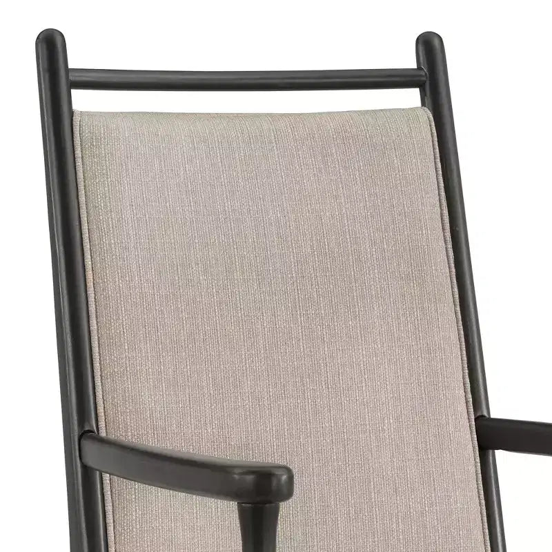 Sillón tapizado beige con acabado de madera (2 piezas)