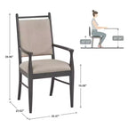 Sillón tapizado beige con acabado de madera (2 piezas)