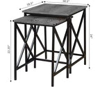 Mesa auxiliar de metal con tapa rectangular de 1 pieza