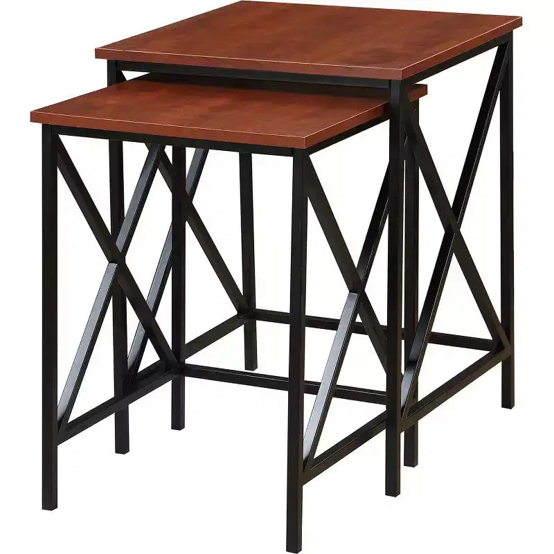 Mesa auxiliar de metal con tapa rectangular de 1 pieza