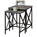 Mesa auxiliar de metal con tapa rectangular de 1 pieza