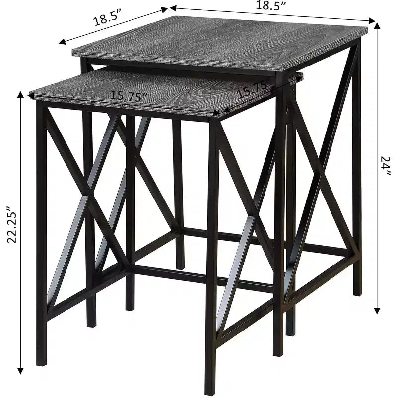 Mesa auxiliar de metal con tapa rectangular de 1 pieza