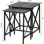 Mesa auxiliar de metal con tapa rectangular de 1 pieza