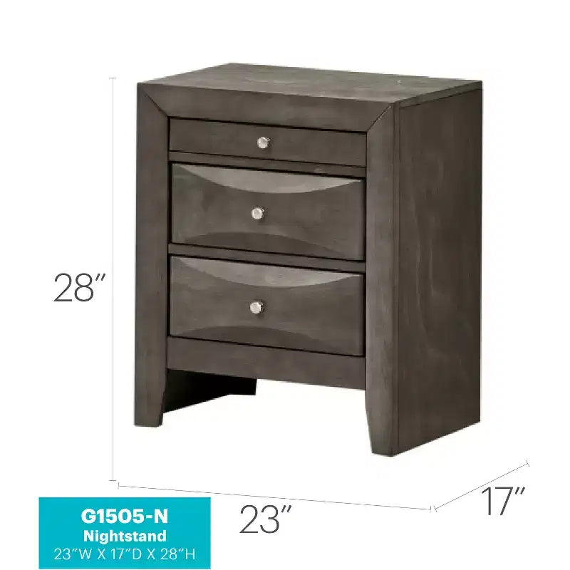 Mesa de Noche Rectangular de Madera de Cerezo para Sala y Dormitorio