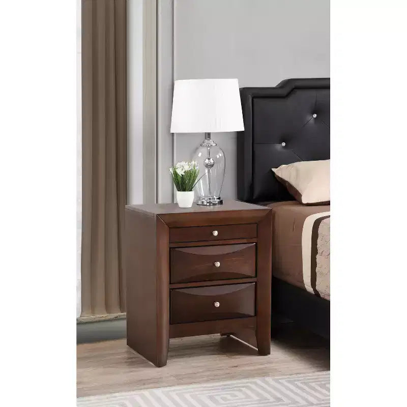 Mesa de Noche Rectangular de Madera de Cerezo para Sala y Dormitorio