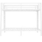 Litera con escalera y barandilla de seguridad, estructura de litera de metal para adolescentes y adultos, no requiere somier