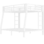 Litera con escalera y barandilla de seguridad, estructura de litera de metal para adolescentes y adultos, no requiere somier