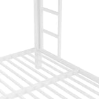 Litera con escalera y barandilla de seguridad, estructura de litera de metal para adolescentes y adultos, no requiere somier