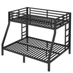 Litera con escalera y barandilla de seguridad, estructura de litera de metal para adolescentes y adultos, no requiere somier