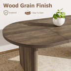 Mesa de comedor ovalada para 6-8 personas, mesa de cocina larga y grande con base de madera gruesa y resistente, mesa de comedor estilo rústico (63 de largo)