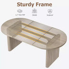 Mesa de comedor ovalada para 6-8 personas, mesa de cocina larga y grande con base de madera gruesa y resistente, mesa de comedor estilo rústico (63 de largo)
