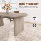 Mesa de comedor ovalada para 6-8 personas, mesa de cocina larga y grande con base de madera gruesa y resistente, mesa de comedor estilo rústico (63 de largo)