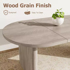 Mesa de comedor ovalada para 6-8 personas, mesa de cocina larga y grande con base de madera gruesa y resistente, mesa de comedor estilo rústico (63 de largo)