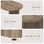 Mesa de comedor ovalada para 6-8 personas, mesa de cocina larga y grande con base de madera gruesa y resistente, mesa de comedor estilo rústico (63 de largo)