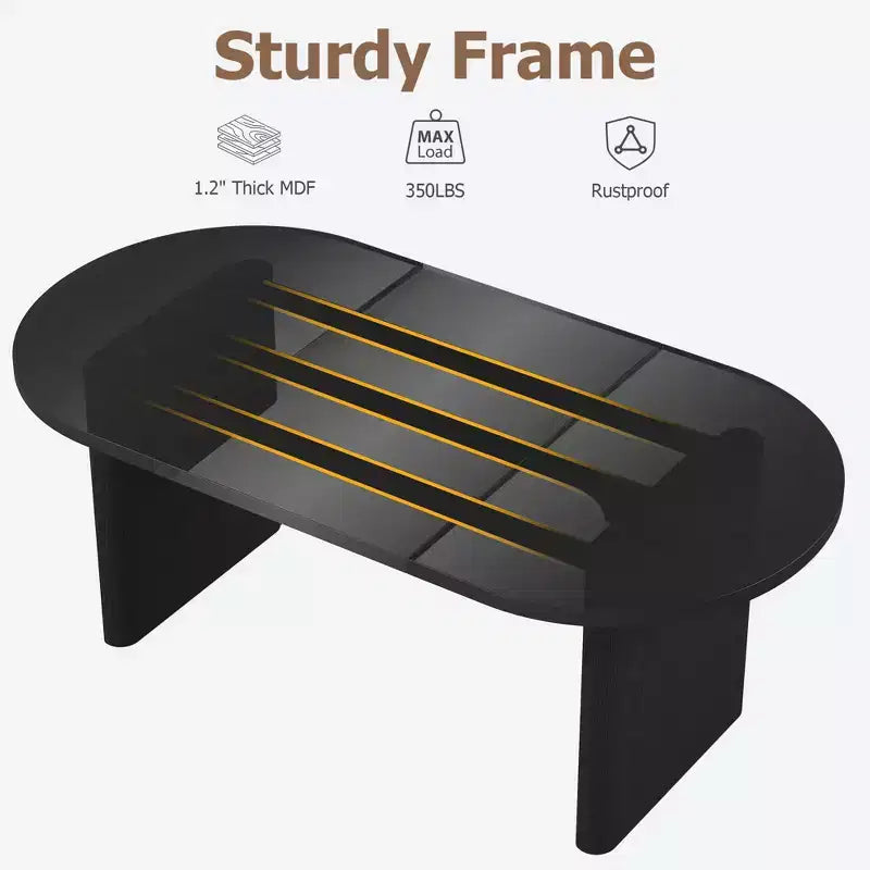 Mesa de comedor ovalada para 6-8 personas, mesa de cocina larga y grande con base de madera gruesa y resistente, mesa de comedor estilo rústico (63 de largo)