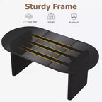 Mesa de comedor ovalada para 6-8 personas, mesa de cocina larga y grande con base de madera gruesa y resistente, mesa de comedor estilo rústico (63 de largo)
