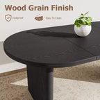 Mesa de comedor ovalada para 6-8 personas, mesa de cocina larga y grande con base de madera gruesa y resistente, mesa de comedor estilo rústico (63 de largo)