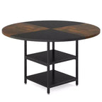 Mesa de comedor redonda de 47 pulgadas con estante de almacenamiento incorporado
