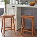 Taburete sin respaldo de 24" de altura para mostrador color gris madera (2 piezas)